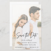 Budget Elegante moderne SkriptWedding Save the Dat (Vorne/Hinten)