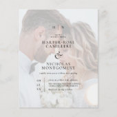 Budget Elegante Monogram Calligrafy Foto Wedding (Vorderseite)