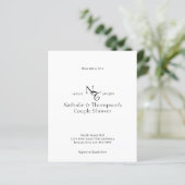 BUDGET Elegante Monogram Couple Shower Bridal (Stehend Vorderseite)