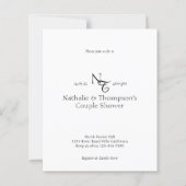BUDGET Elegante Monogram Couple Shower Bridal (Vorderseite)