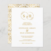 Budget Elegante Monogram Gold Script Moderne Hochz (Vorne/Hinten)