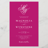 Budget Elegante Monogram QR Code Einladung Hochzei (Vorderseite)