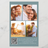 Budget Elegante Monogram QR Code Einladung Hochzei (Rückseite)