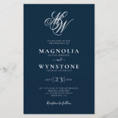 Budget Elegante Monogram QR Code Einladung Hochzei (Vorderseite)