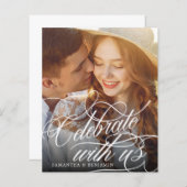 Budget Elegante Monogram Wedding Foto Einladung (Vorne/Hinten)