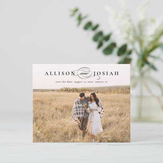 Budget Elegante Namen Foto Hochzeit speichern das (Stehend Vorderseite)