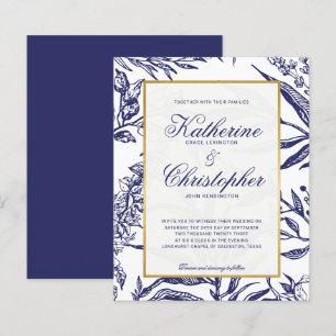 BUDGET-Elegante Navyblau-Gold-Botanical-Hochzeit