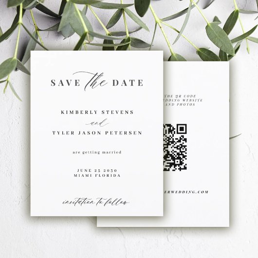 Budget elegante QR CODE Hochzeit speichern Sie das