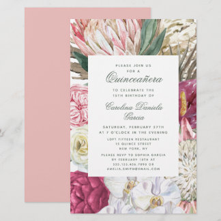 Budget Elegante Quinceañera Wasserfarben Blütenfar