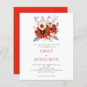 Budget Elegante Red Florals Hochzeitsempfehlung (Vorne/Hinten)