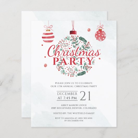 Budget Elegante Red Green Weihnachtsfeier (Vorne/Hinten)