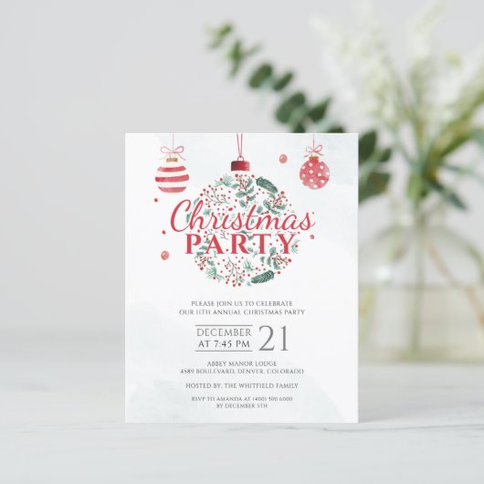 Budget Elegante Red Green Weihnachtsfeier (Stehend Vorderseite)