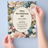 Budget Elegante rosa Blumenhochzeit Flyer (Hand)