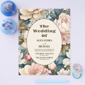 Budget Elegante rosa Blumenhochzeit Flyer (Einzeln)