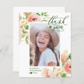 BUDGET Elegante Rosa Rose Blumenkarte Danke Karte (Vorne/Hinten)