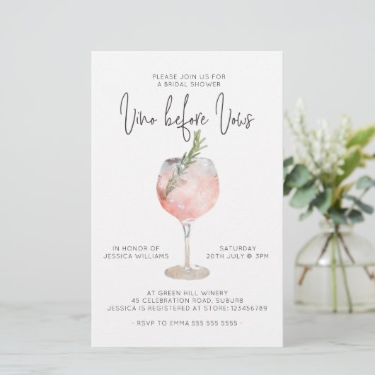 Budget Elegante Rosa Vino vor Vows Brautparty (Stehend Vorderseite)