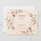 BUDGET Elegante RSVP-Karte. (Rückseite)