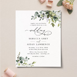 Budget Elegante Rustikale Grüne Einladung Hochzeit