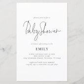Budget Elegante Script Baby Shower Einladung (Vorderseite)