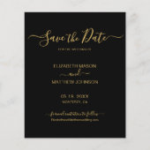 Budget Elegante Script Black and Gold Save the Dat Flyer (Vorne)
