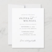 Budget Elegante Script Boho Foto Wedding Einladung (Rückseite)