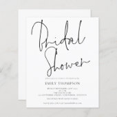 Budget Elegante Script Bridal Dusche Einladung (Vorne/Hinten)
