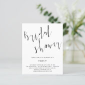 Budget Elegante Script Bridal Dusche Einladung (Stehend Vorderseite)
