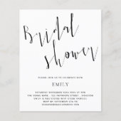 Budget Elegante Script Bridal Dusche Einladung (Vorderseite)