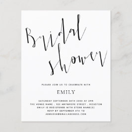 Budget Elegante Script Bridal Dusche Einladung