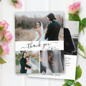Budget Elegante Script Collage Wedding Vielen Dank Flyer