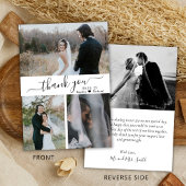 Budget Elegante Script Collage Wedding Vielen Dank Flyer