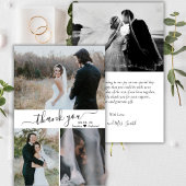 Budget Elegante Script Collage Wedding Vielen Dank Flyer