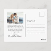 Budget Elegante Script Collage Wedding Vielen Dank Postkarte (Rückseite)