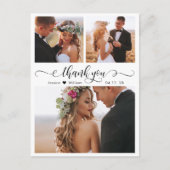 Budget Elegante Script Collage Wedding Vielen Dank Postkarte (Vorderseite)