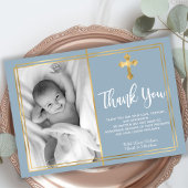 Budget Elegante Script Cross Blue Taufe Vielen Dan