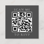 Budget Elegante Script Gray Wedding QR Code UAWG Begleitkarte (Rückseite)