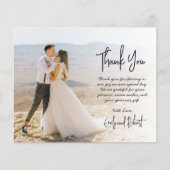 Budget Elegante Script Hochzeit Vielen Dank Foto C (Vorderseite)
