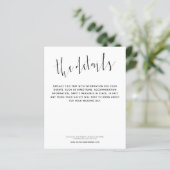 Budget Elegante Script-Hochzeitsdetails (Stehend Vorderseite)