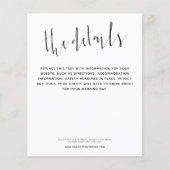 Budget Elegante Script-Hochzeitsdetails (Vorderseite)
