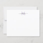 Budget Elegante Script Monogram Lila Notecard (Vorderseite)
