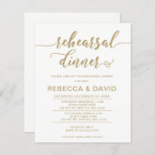 Budget Elegante Script Probe Dinner Einladung (Vorne/Hinten)