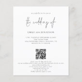 Budget Elegante Script QR Code Hochzeitsempfehlung (Vorderseite)