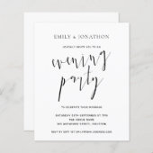 Budget Elegante Script Wedding Abend Party Einladu (Vorne/Hinten)
