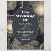 Budget Elegante Silver Gold Celestial Wedding Flyer (Vorne)