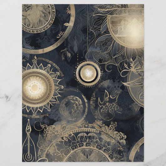 Budget Elegante Silver Gold Celestial Wedding Flyer (Hinten)