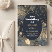 Budget Elegante Silver Gold Celestial Wedding Flyer