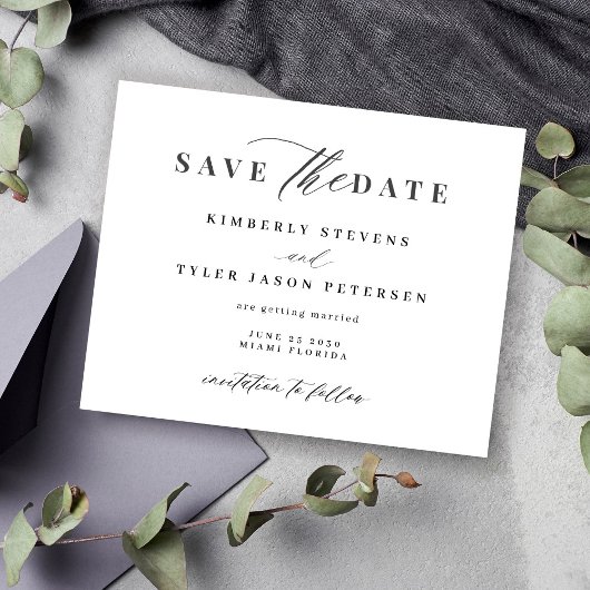 Budget elegante Skripthochzeit speichern Sie das D