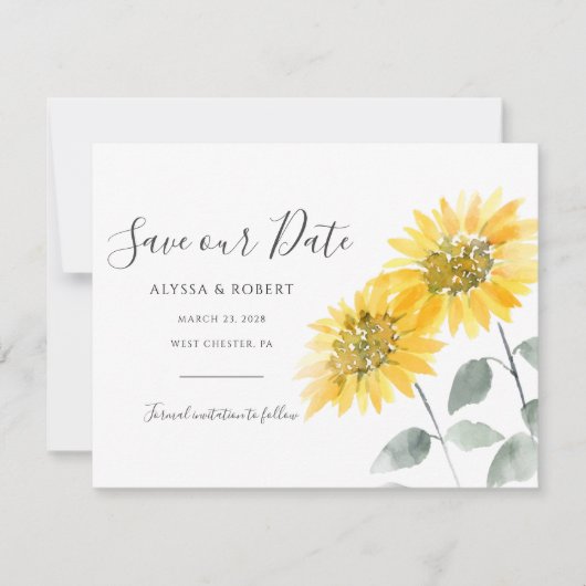 Budget Elegante Sonnenblumen Botanisch Save the Da (Vorderseite)