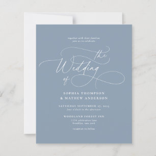 BUDGET Elegante Staubblaue Flourish-Schrift Hochze