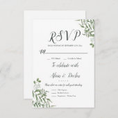 Budget Elegante sukkulente Eukalyptus-Blätter RSVP Karte (Vorne/Hinten)